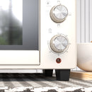 HOMCOM Mini Oven 21L Electric Grill W/ Adjustable Temp Timer 1400W, Cream