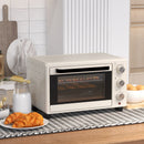 HOMCOM Mini Oven 21L Electric Grill W/ Adjustable Temp Timer 1400W, Cream