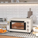 HOMCOM Mini Oven 21L Electric Grill W/ Adjustable Temp Timer 1400W, Cream