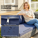 Outsunny Rattan Garden Furniture Set With Storage Table, Cushions, Dark Blue
