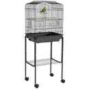 PawHut Bird Cage for Budgie Finch Canary Parakeet W/ Stand Tray Black