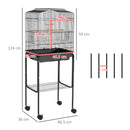 PawHut Bird Cage for Budgie Finch Canary Parakeet W/ Stand Tray Black