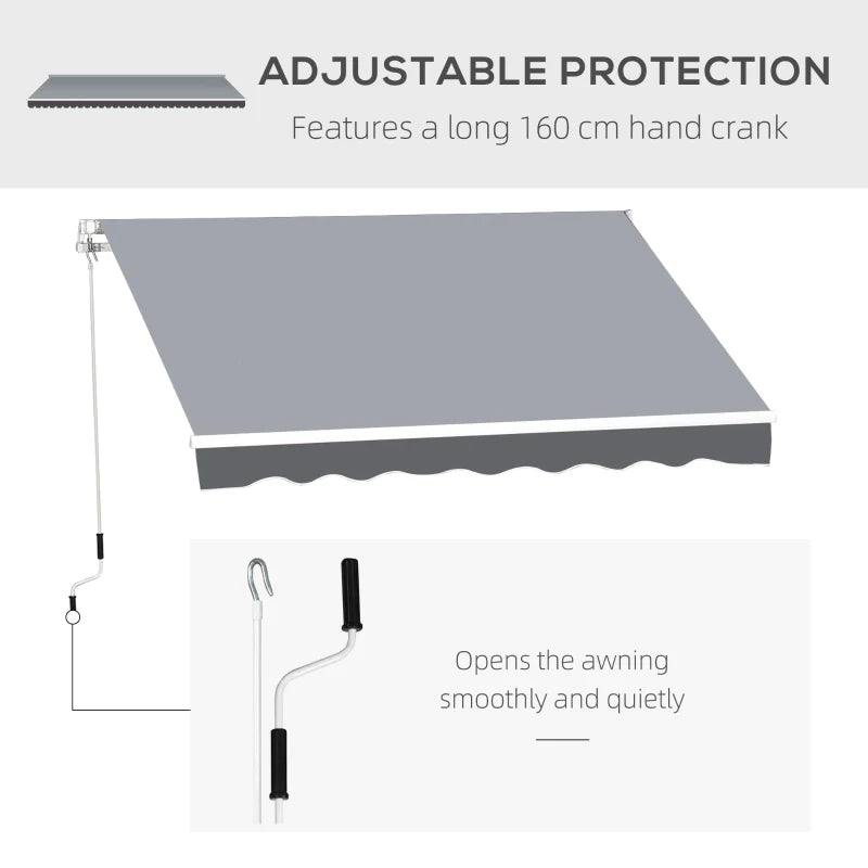 Outsunny  Retractable Awning  2.5m x 2m - Grey