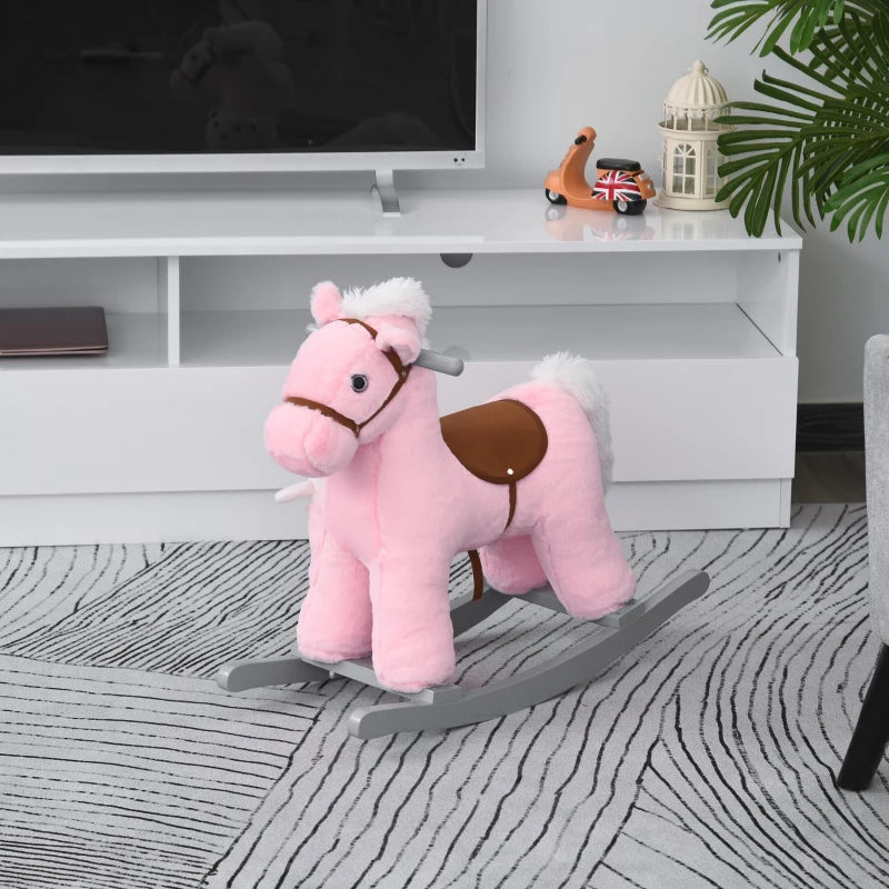 HOMCOM Children's Rocking Horse - Pink