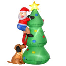 HOMCOM  Inflatable Christmas Tree 1.8m , LED Lighted with Santa Claus Dog Decoration