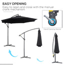 Outsunny Cantilever Banana Parasol 3m -  Black