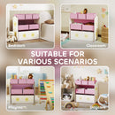 AIYAPLAY 3-Tier Kids Storage Shelf With 6 Removable Fabric Boxes,