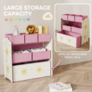 AIYAPLAY 3-Tier Kids Storage Shelf With 6 Removable Fabric Boxes,