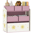 AIYAPLAY 3-Tier Kids Storage Shelf With 6 Removable Fabric Boxes,