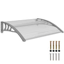 Outsunny Door Canopy Awning Outdoor Window Rain Shelter Cover for Front/Back Door Porch Clear 100 x 80cm