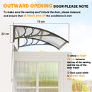 Outsunny Door Canopy Awning Outdoor Window Rain Shelter Cover for Front/Back Door Porch Clear 100 x 80cm