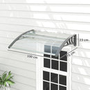 Outsunny Door Canopy Awning Outdoor Window Rain Shelter Cover for Front/Back Door Porch Clear 100 x 80cm