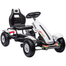 HOMCOM Children Pedal Go Kart for Ages 5-12 Years - White