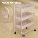 HOMCOM 3-Tier Storage Trolley, Storage Cart With Mesh Backets, Wheels