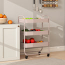 HOMCOM 3-Tier Storage Trolley, Storage Cart With Mesh Backets, Wheels