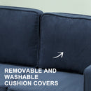 HOMCOM Compact 2 Seater Sofa With Under Seat Storage For Small Spaces