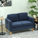 HOMCOM Compact 2 Seater Sofa With Under Seat Storage For Small Spaces