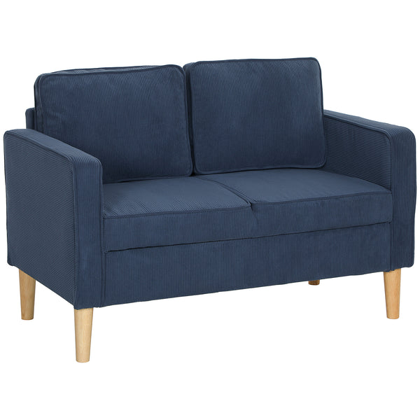HOMCOM Compact 2 Seater Sofa With Under Seat Storage For Small Spaces