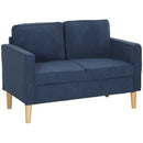 HOMCOM Compact 2 Seater Sofa With Under Seat Storage For Small Spaces