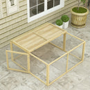 PawHut Rabbit Hutch, Folding Wooden Rabbit Run With Openable Top, Natural