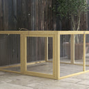 PawHut Rabbit Hutch, Folding Wooden Rabbit Run With Openable Top, Natural