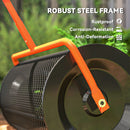 Outsunny Compost Spreader, 24\" Garden Spreader w/ Height Adjustable Handle