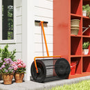 Outsunny Compost Spreader, 24\" Garden Spreader w/ Height Adjustable Handle