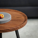 HOMCOM 2 80cm Sofa Side Table Set of 2 with Metal Legs, Chestnut Wood Effect