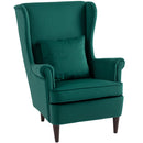 HOMCOM Wingback Chair, Modern Accent Chair For Living Room Bedroom