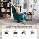 HOMCOM Wingback Chair, Modern Accent Chair For Living Room Bedroom