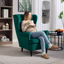 HOMCOM Wingback Chair, Modern Accent Chair For Living Room Bedroom