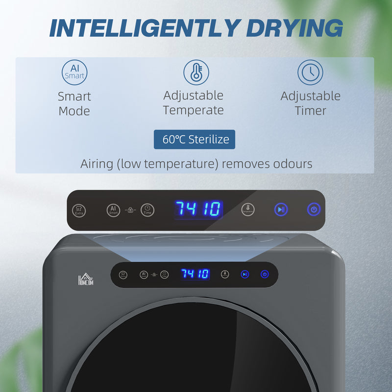 HOMCOM 4kg Portable Vented Tumble Dryer Machine with Timer, 6 Heat Settings