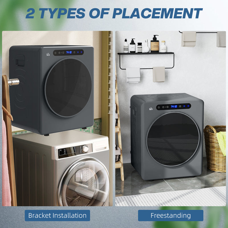 HOMCOM 4kg Portable Vented Tumble Dryer Machine with Timer, 6 Heat Settings