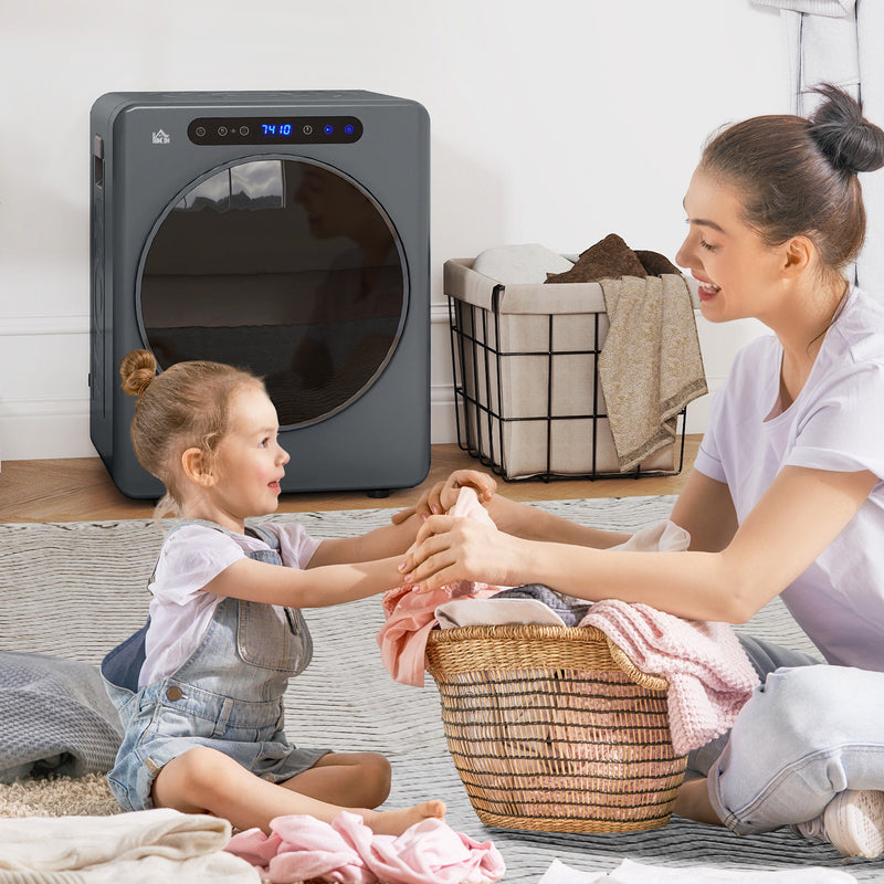 HOMCOM 4kg Portable Vented Tumble Dryer Machine with Timer, 6 Heat Settings