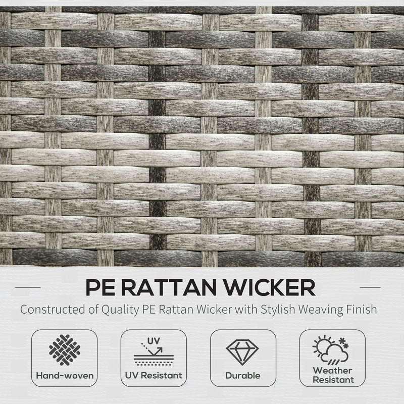Outsunny 6 PCs Patio wicker Sofa Set Rattan Chair Furniture, Dark Blue
