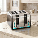 HOMCOM 4 Slice Toaster with 7 Browning Levels, Reheat, Defrost and Cancel