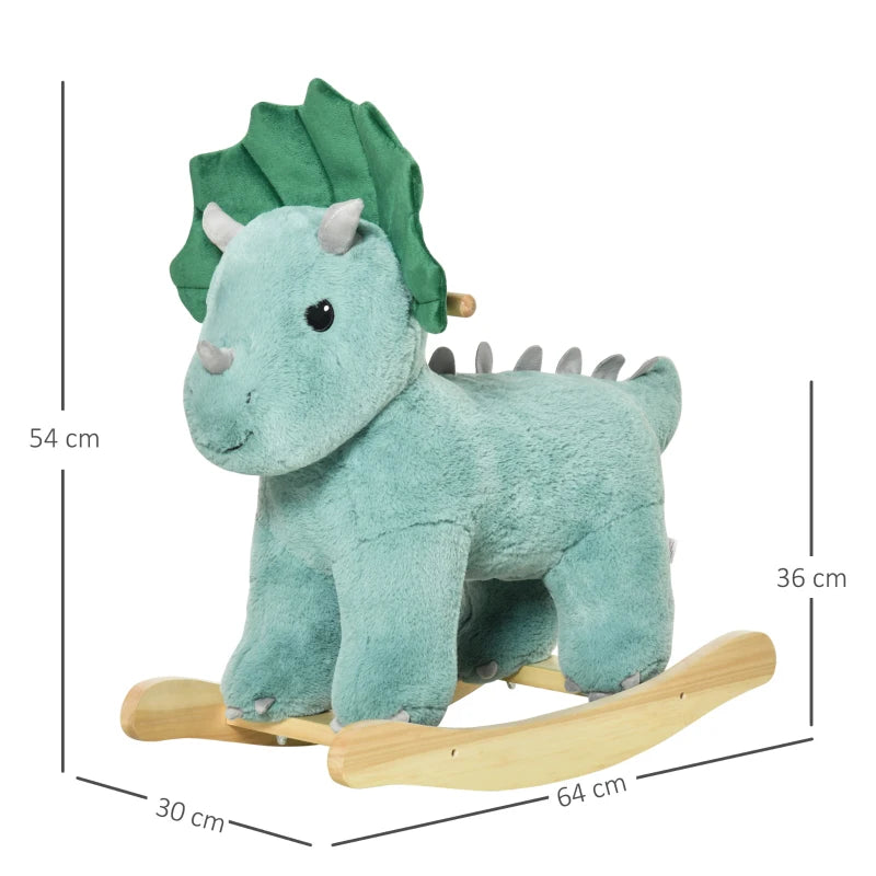 HOMCOM Children's  Rocking  Triceratops - Green