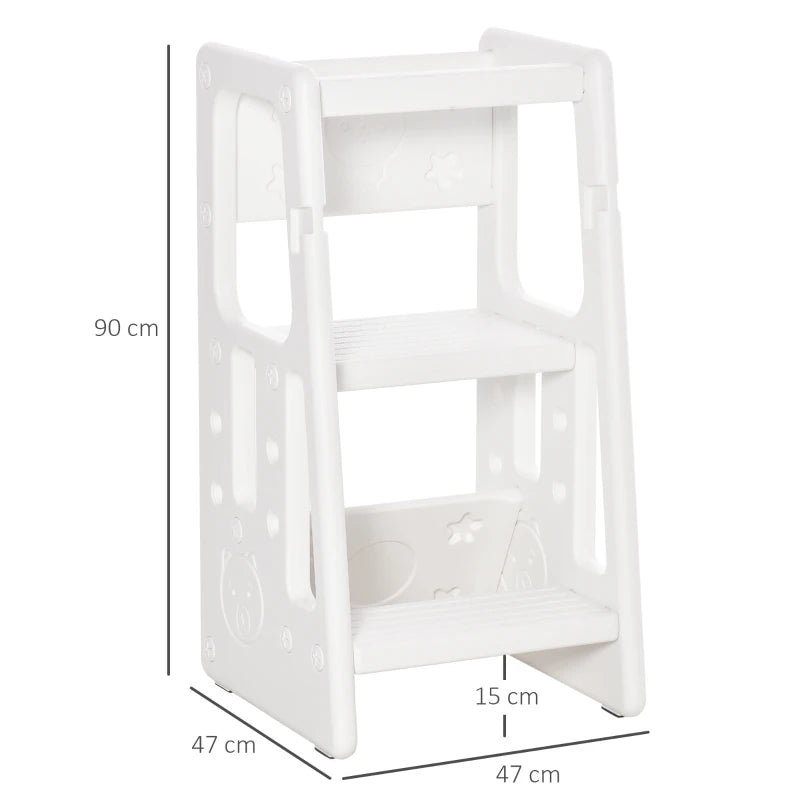 HOMCOM Kids Step Stool, - White