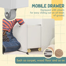 AIYAPLAY Kids Bookcase w/ 3 Tier Shelves, Drawer, for Bedroom, Nursery, White