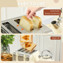 HOMCOM 1.7L 3000W Fast Boil Electric Kettle And 4 Slice Toaster Set, Cream