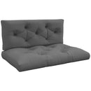 Outsunny 2 Seater Outdoor Seat Cushions and Back for Pallet, Charcoal Grey