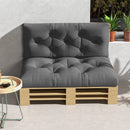 Outsunny 2 Seater Outdoor Seat Cushions and Back for Pallet, Charcoal Grey