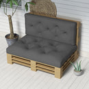 Outsunny 2 Seater Outdoor Seat Cushions and Back for Pallet, Charcoal Grey