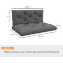 Outsunny 2 Seater Outdoor Seat Cushions and Back for Pallet, Charcoal Grey