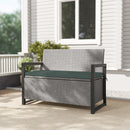Outsunny Rattan Garden Bench with Storage, Inner Bag, 151.5L Outdoor Bench