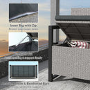 Outsunny Rattan Garden Bench with Storage, Inner Bag, 151.5L Outdoor Bench