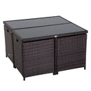 Outsunny Rattan Dining Set 9 Piece - Brown