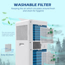 12000 BTU Quiet Mobile Air Conditioner for 28m, with 24H Timer On/off