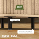 HOMCOM Nightstand With Sliding Doors And Metal Legs For Bedroom Oak Tone