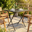 Outsunny Folding Square Garden Dining Table With Parasol Hole
